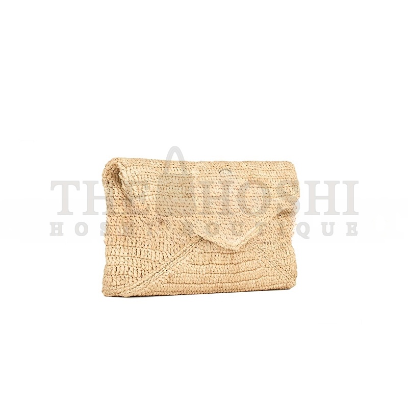Y51 CASSANDRE LARGE ENVELOPE POUCH IN RAFFIA 786074GAAEX2080 (29.5*18*4.5cm) Master Quality